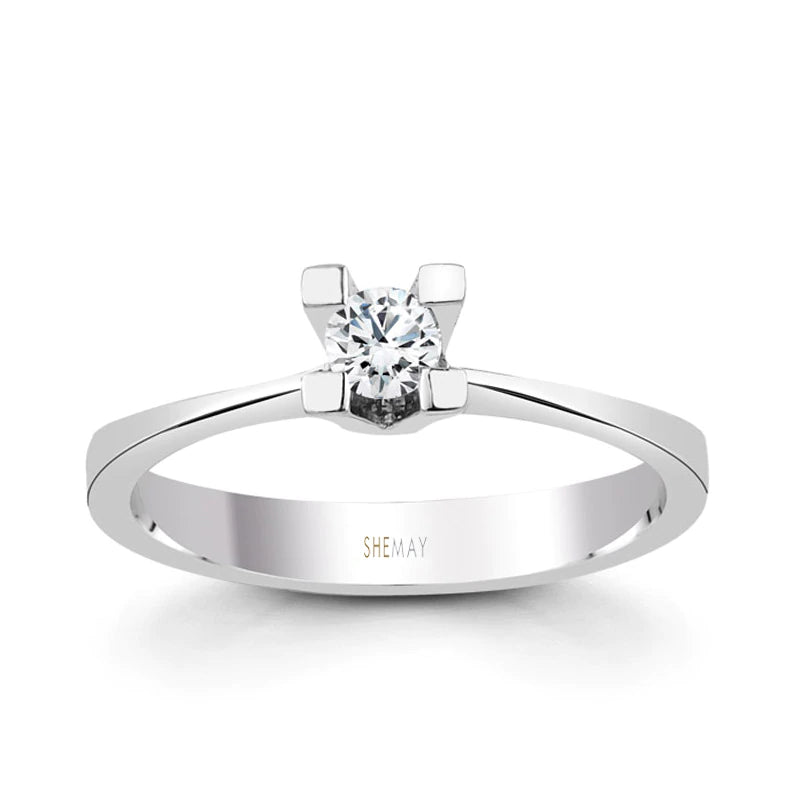 Класически годежен пръстен с диамант 0.14 ct